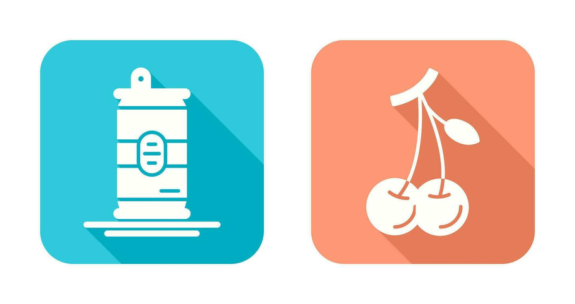 Beer Can and Cherries Icon vector