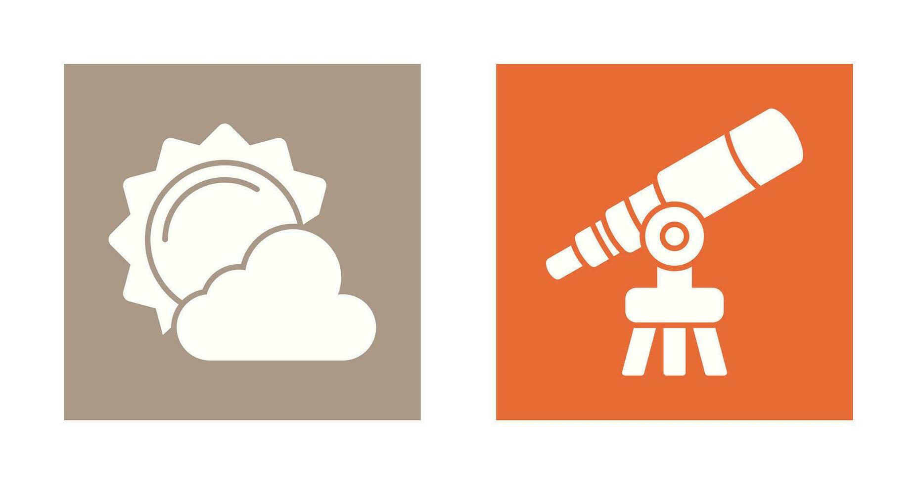 sun and telescope Icon vector