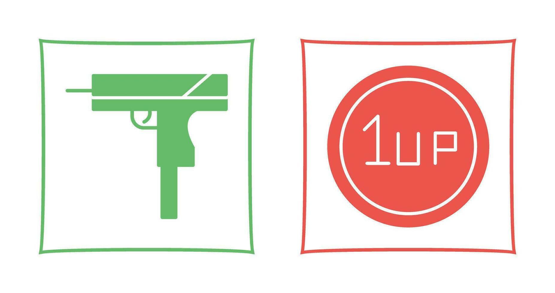 Gun and 1UP Icon vector