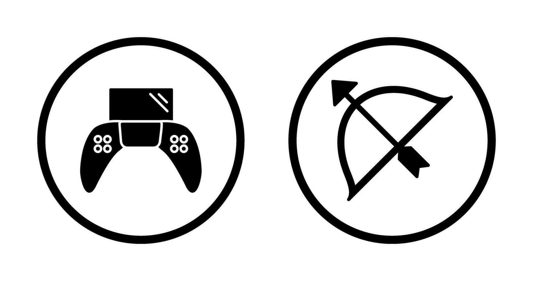 Play Station and Archery Icon vector