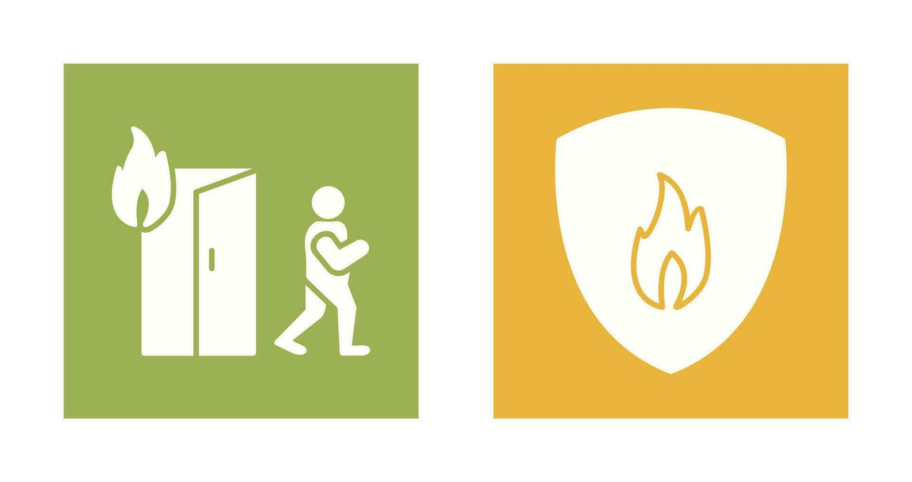 running from fire and fire shield  Icon vector