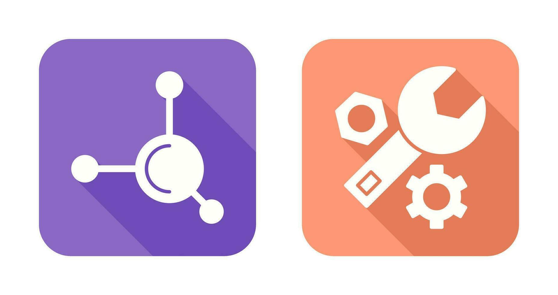 Molecule and Wrench Icon vector
