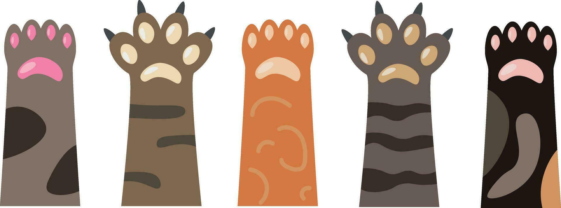 Vector set of cat paws