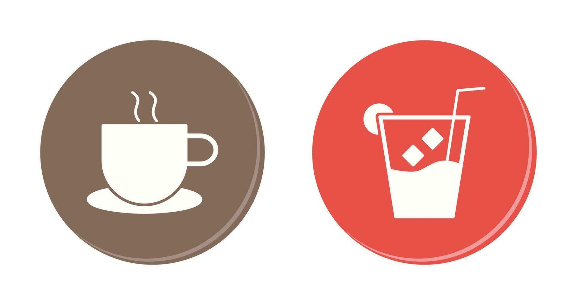 hot coffee and whiskey sour Icon vector