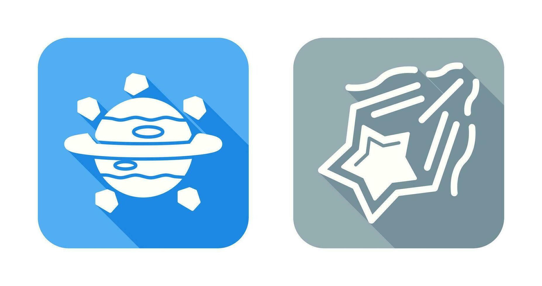 saturn and shooting star Icon vector