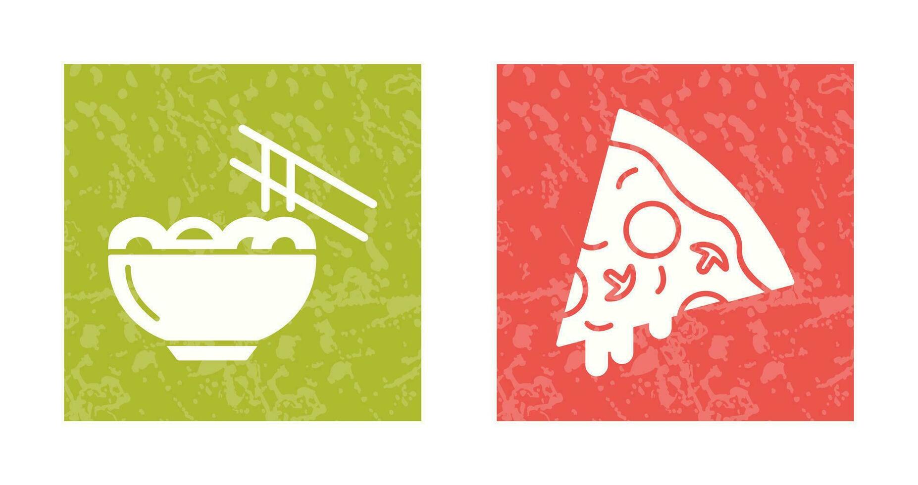 Chinese food and Pizza Icon vector