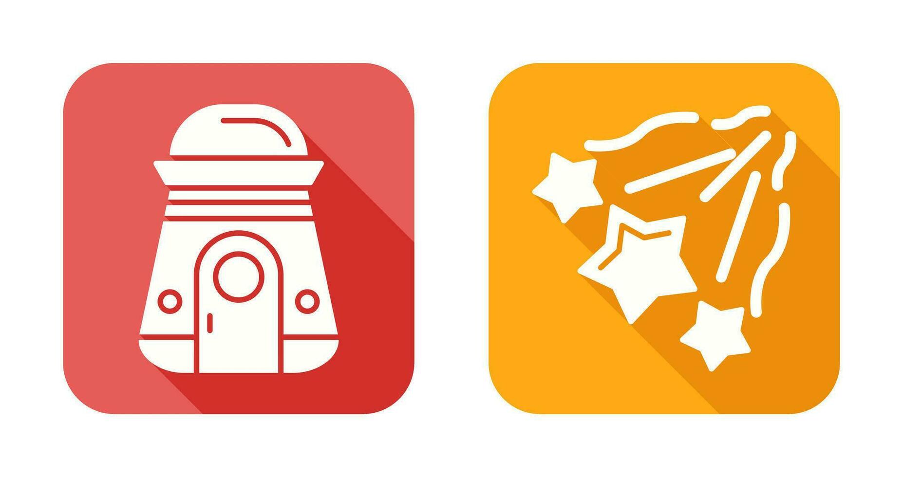 space capsule And falling stars Icon vector