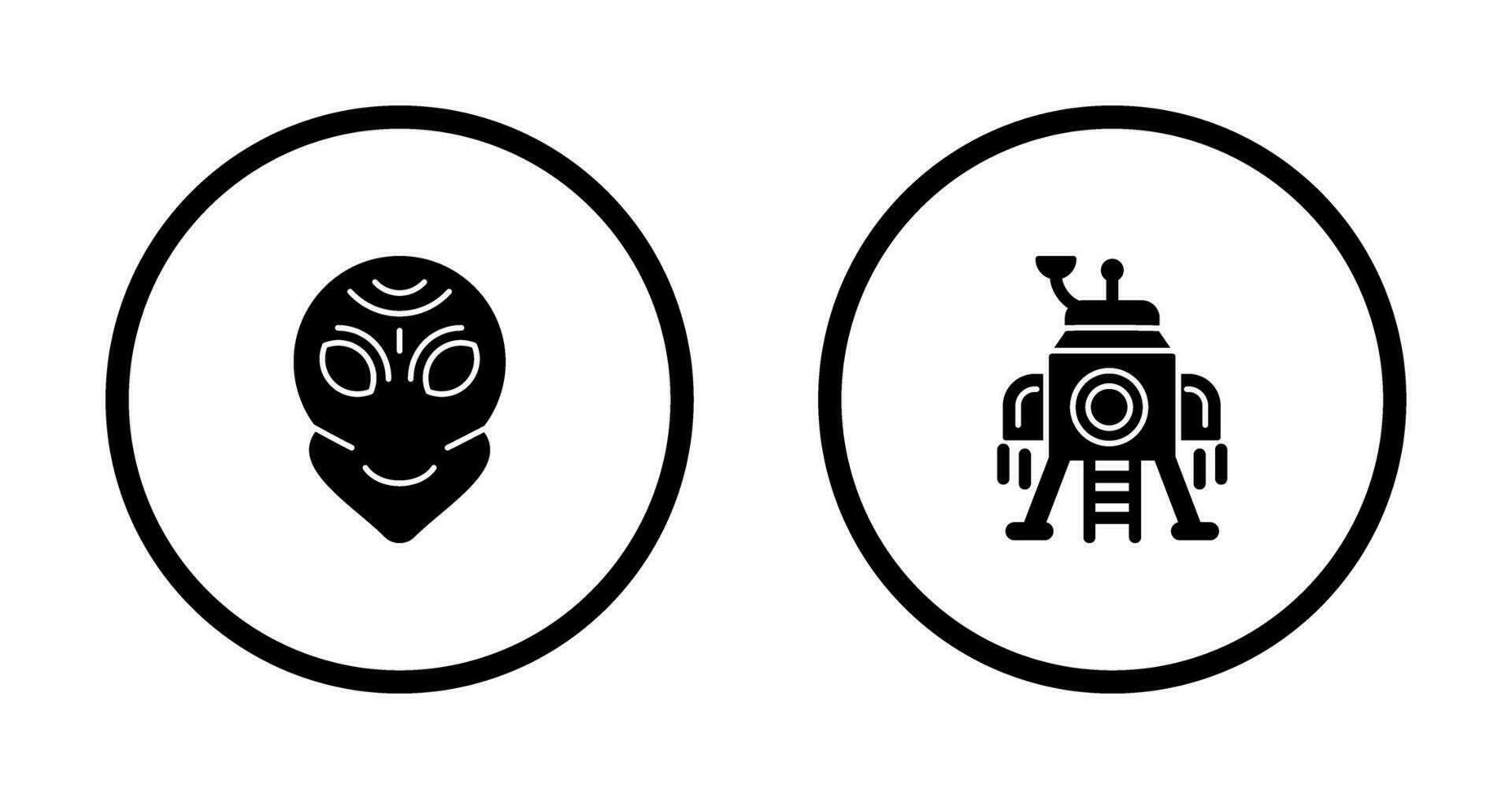 alien and lander Icon vector