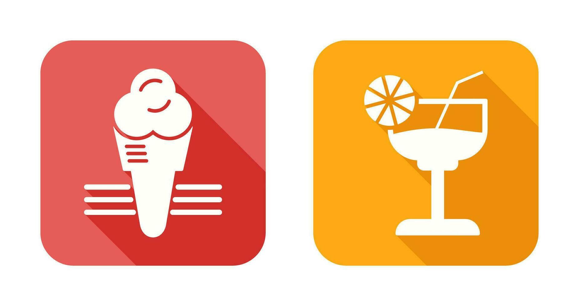 Ice Cream and Cocktail Icon vector