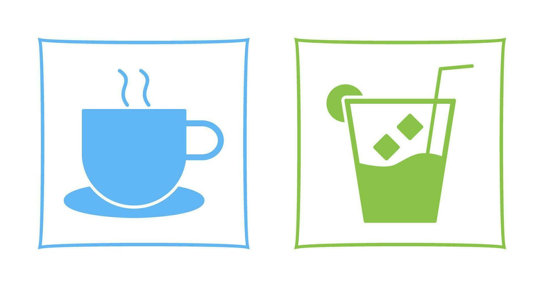 hot coffee and whiskey sour Icon vector