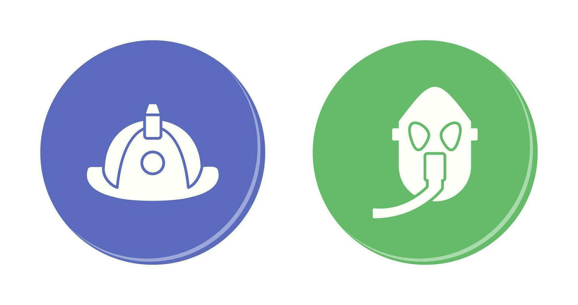firefighter hat and Oxygen mask Icon vector