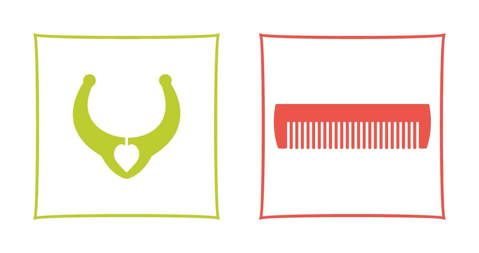 Necklace and Comb Icon vector