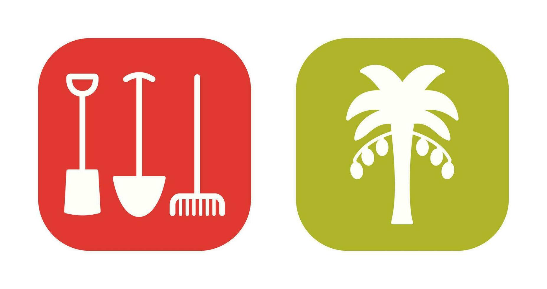 Gardening Tools and Palm tree Icon vector