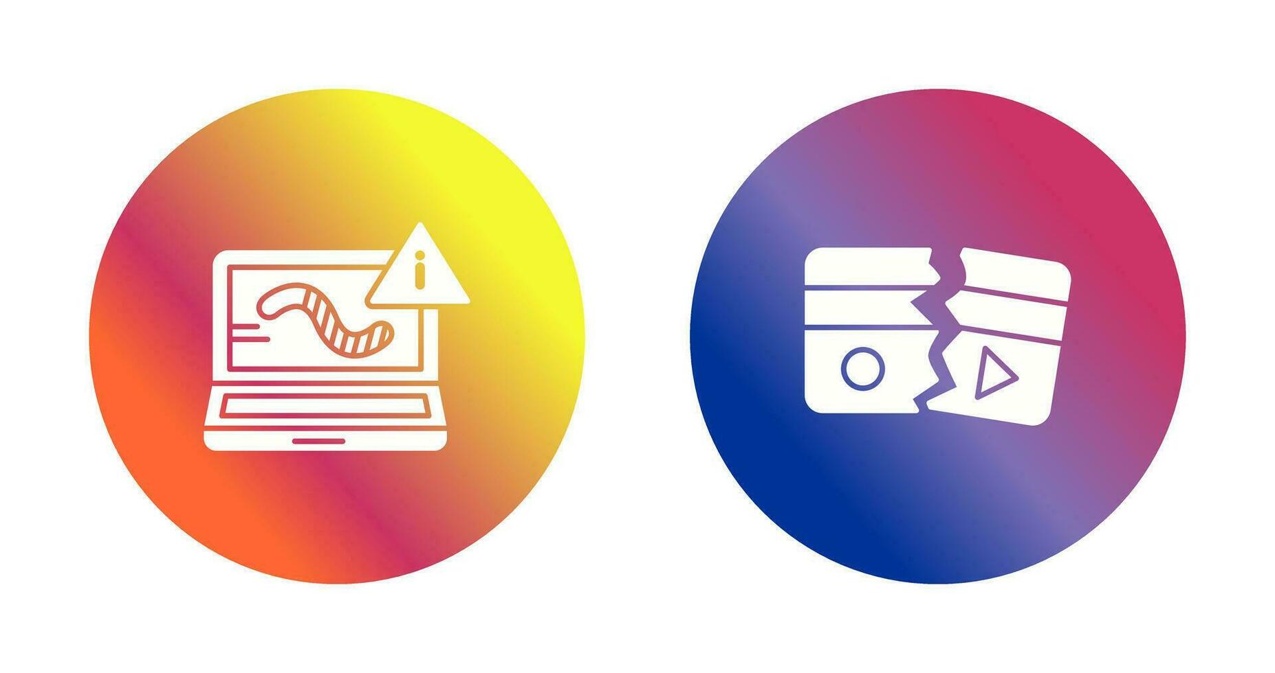 Worm and Broken Icon vector