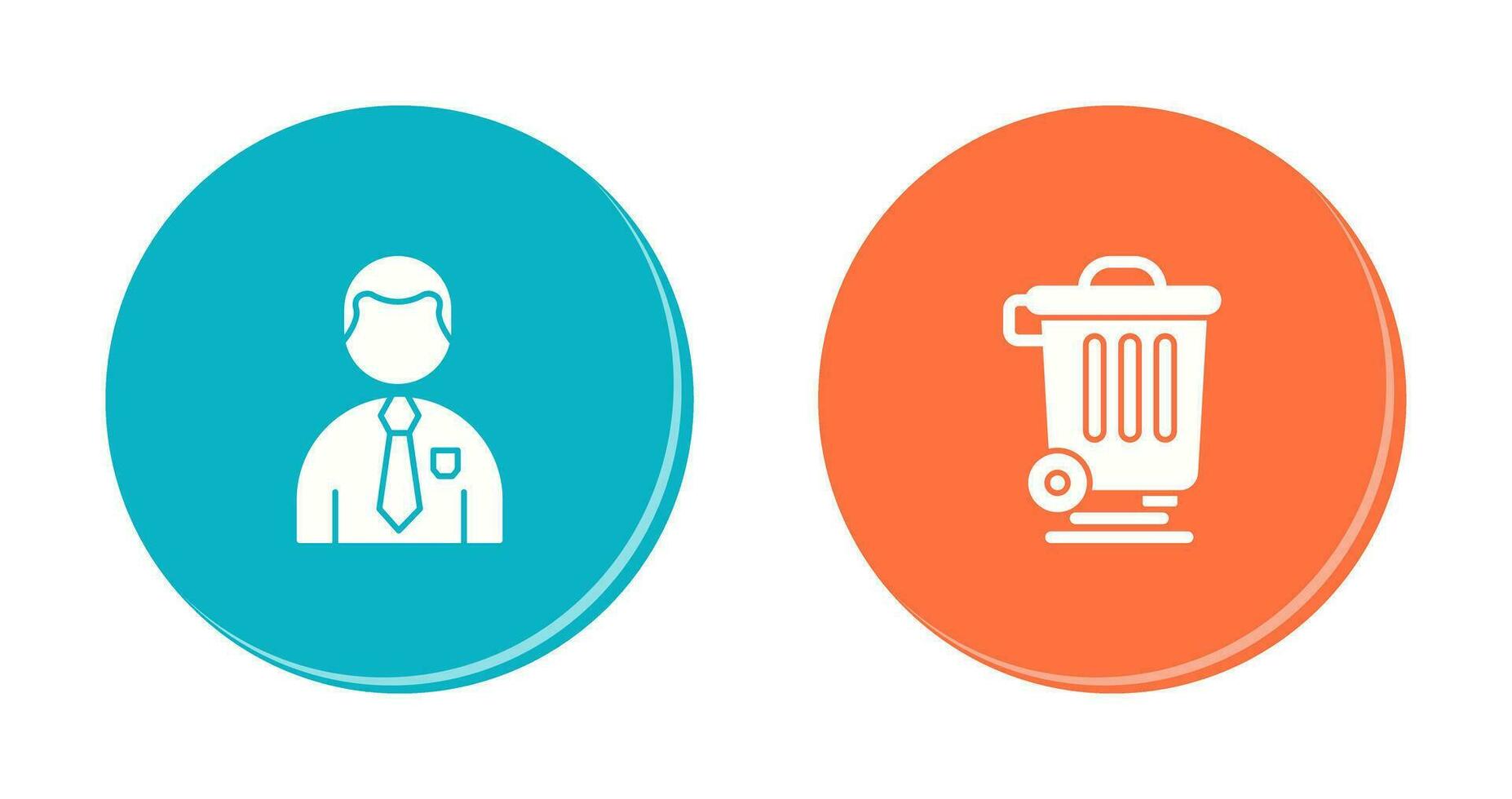 Employee and Dustbin Icon vector