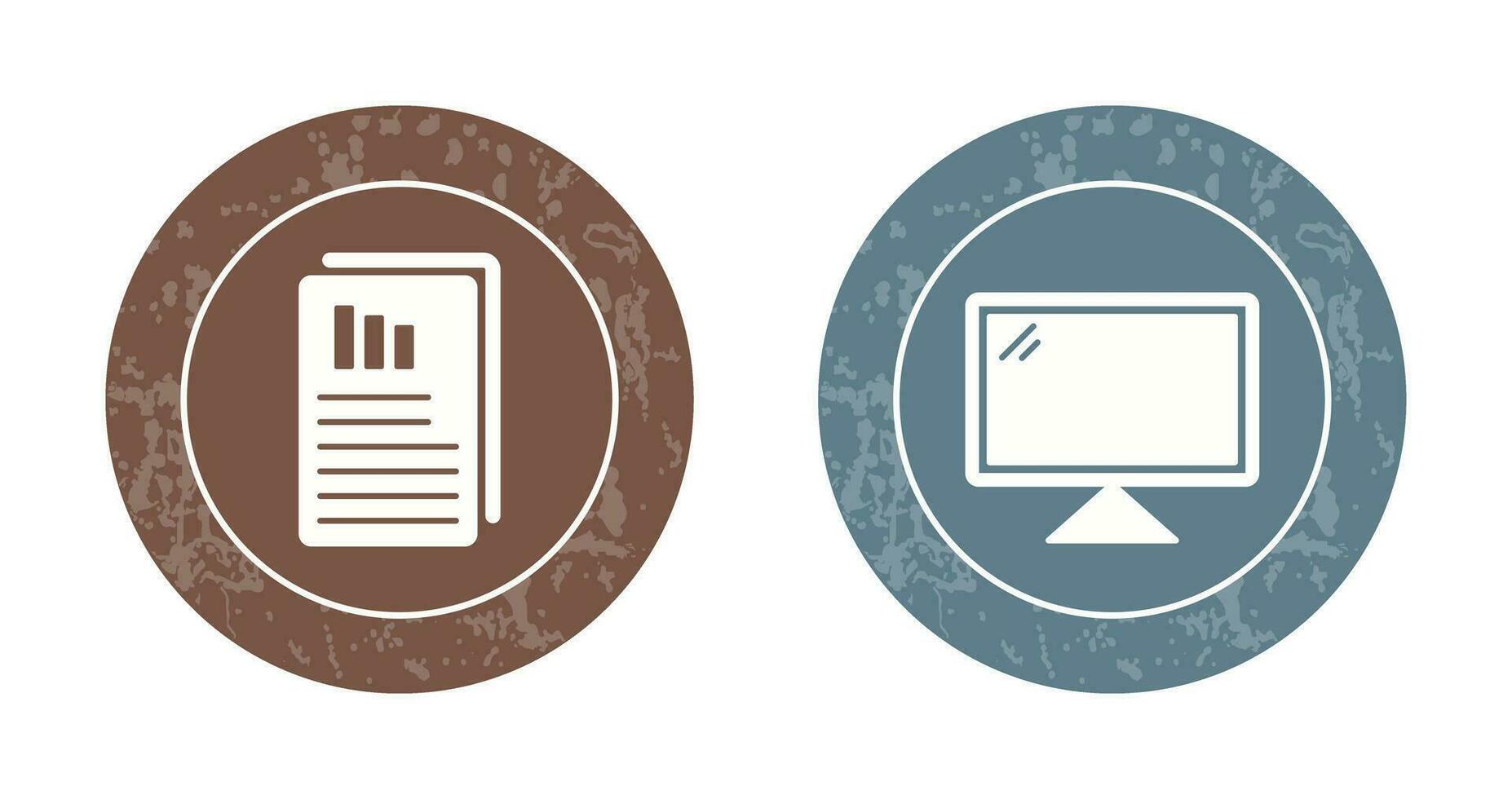 Reports and Computer Icon vector