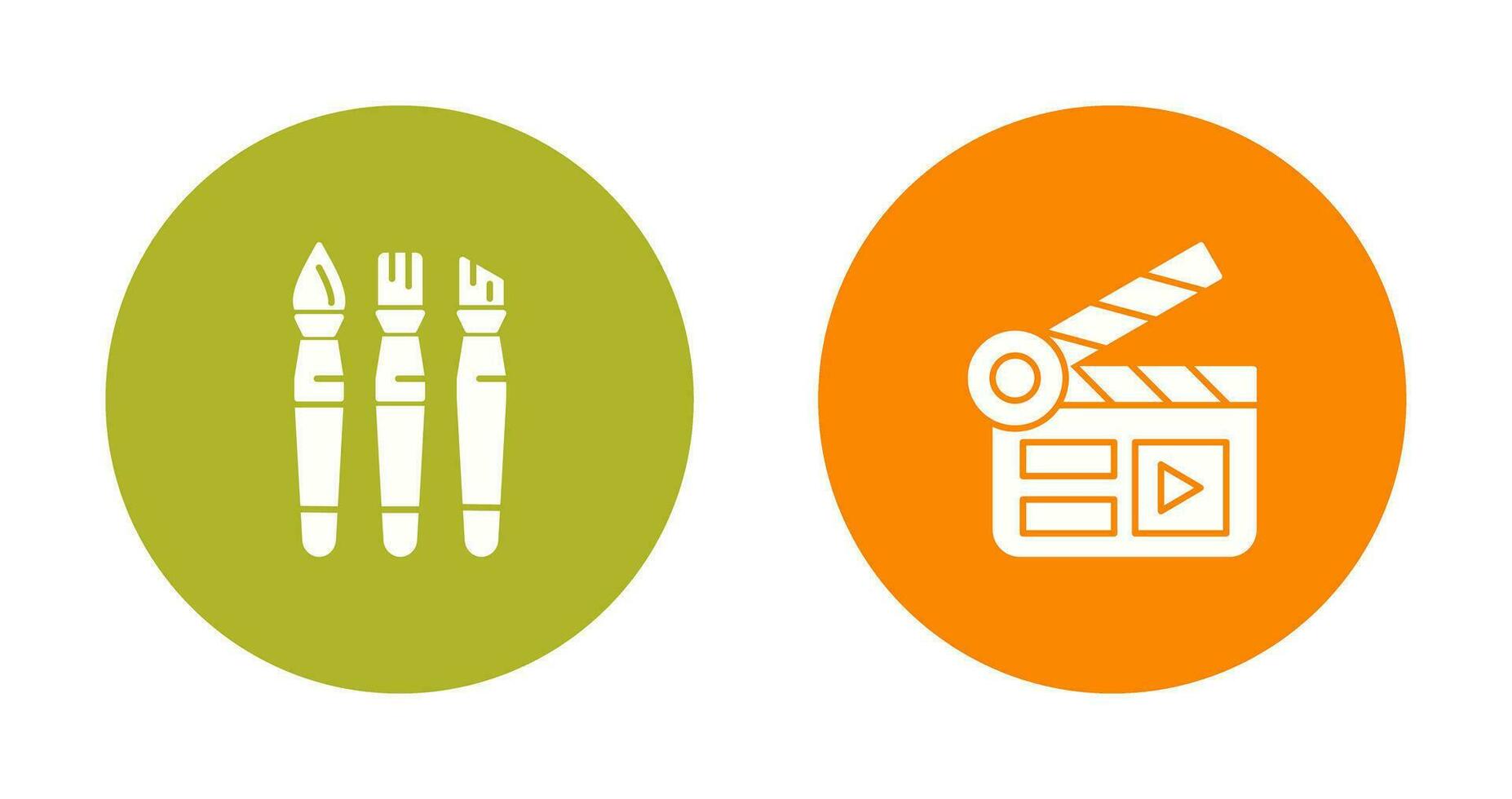 Brushes and Clapper Board Icon vector