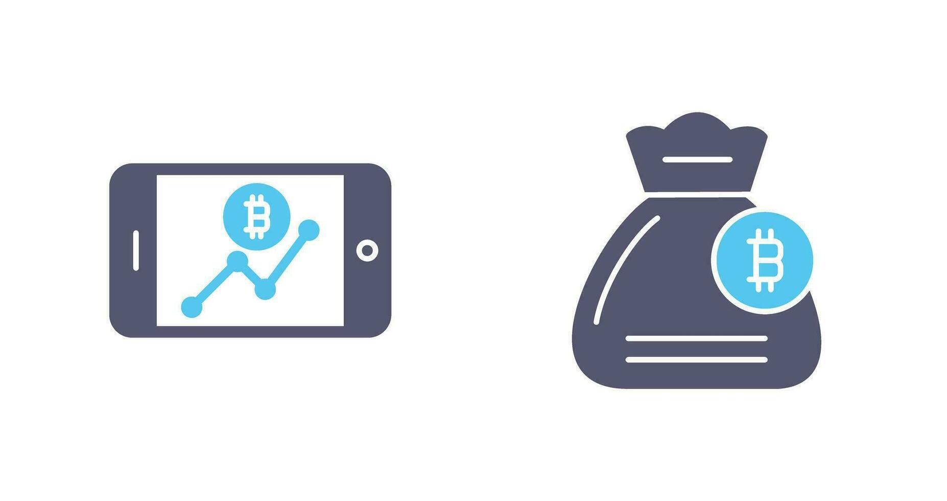 Line Chart and Money Bag Icon vector