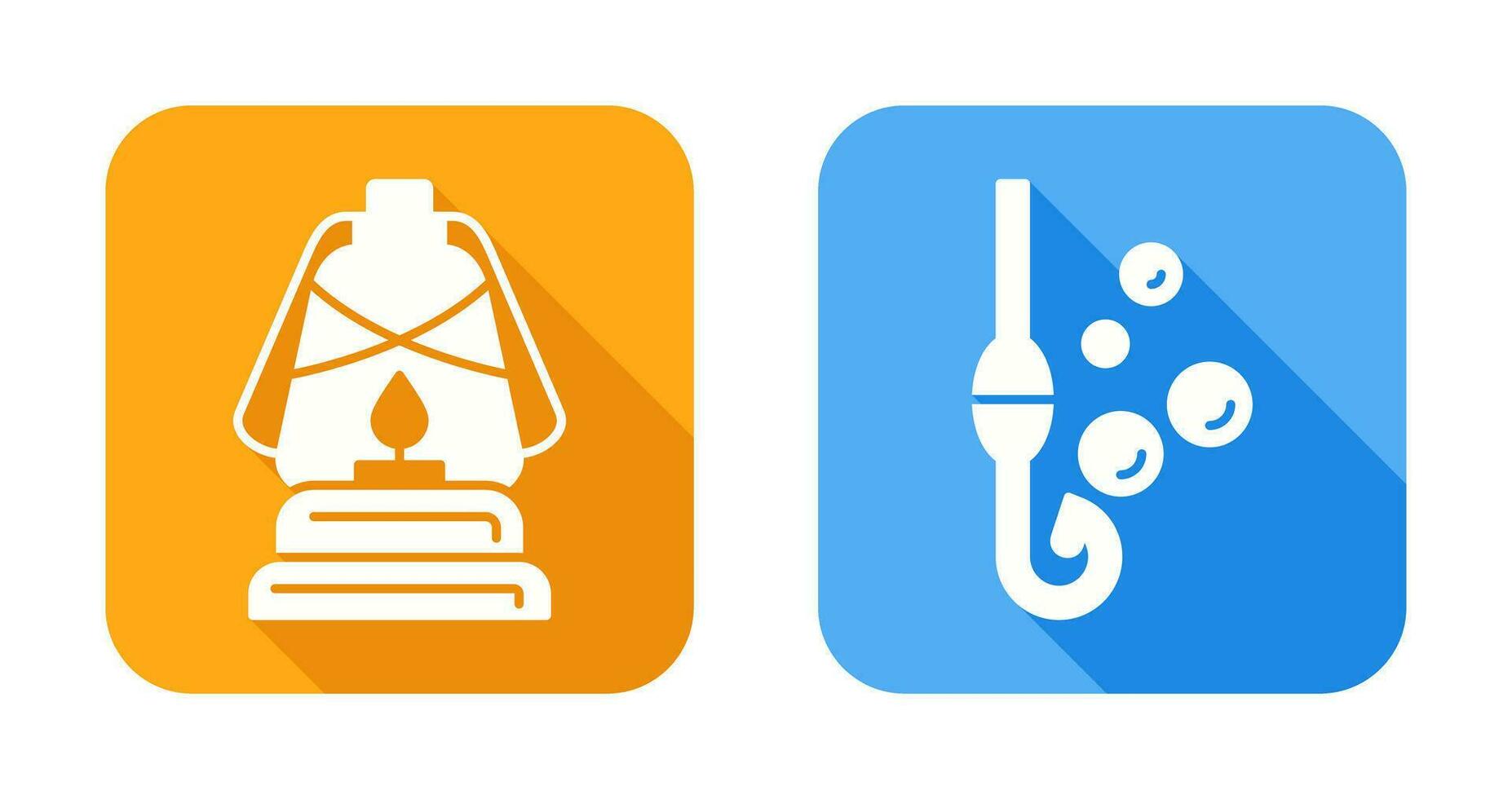 Lantern and Fishing Hook Icon vector