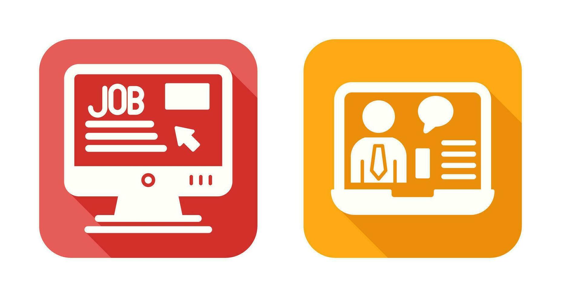 Online Job and Online Job Interview Icon vector