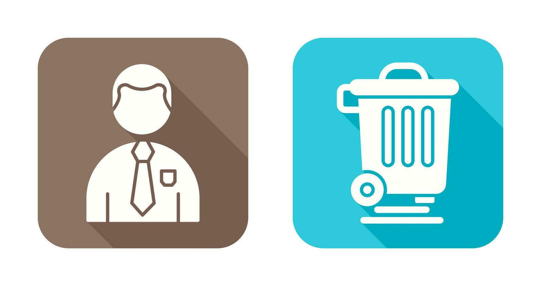 Employee and Dustbin Icon vector