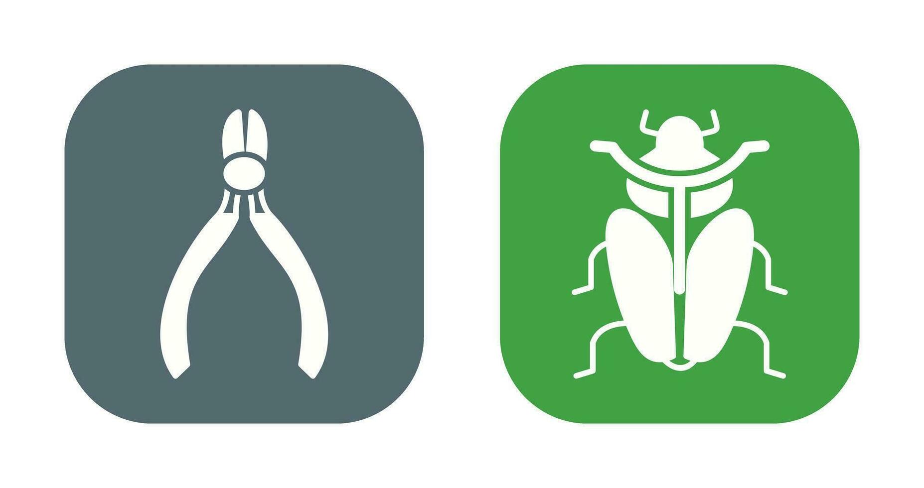 cortador y insecto icono vector