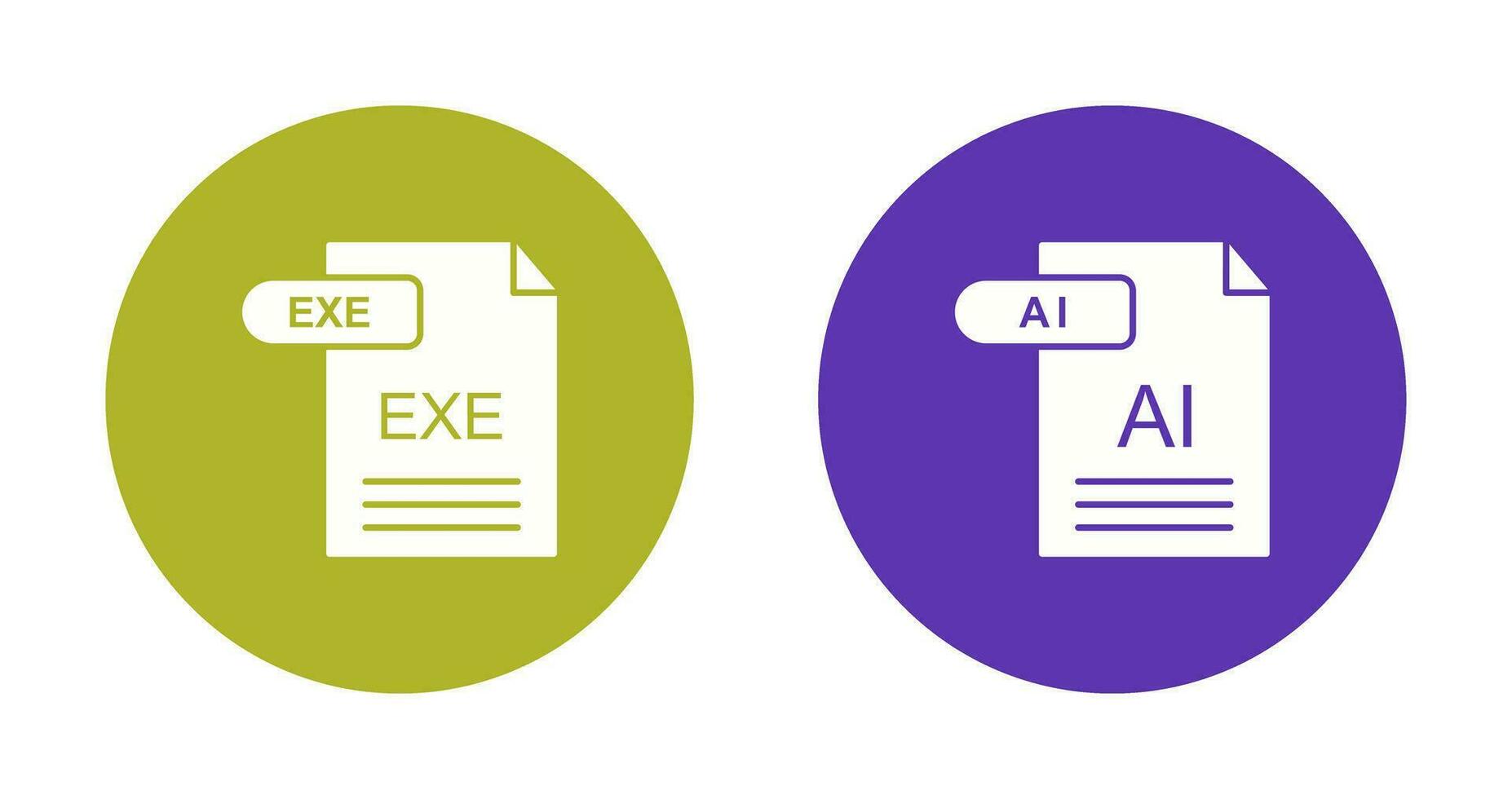 AI and EXE Icon vector