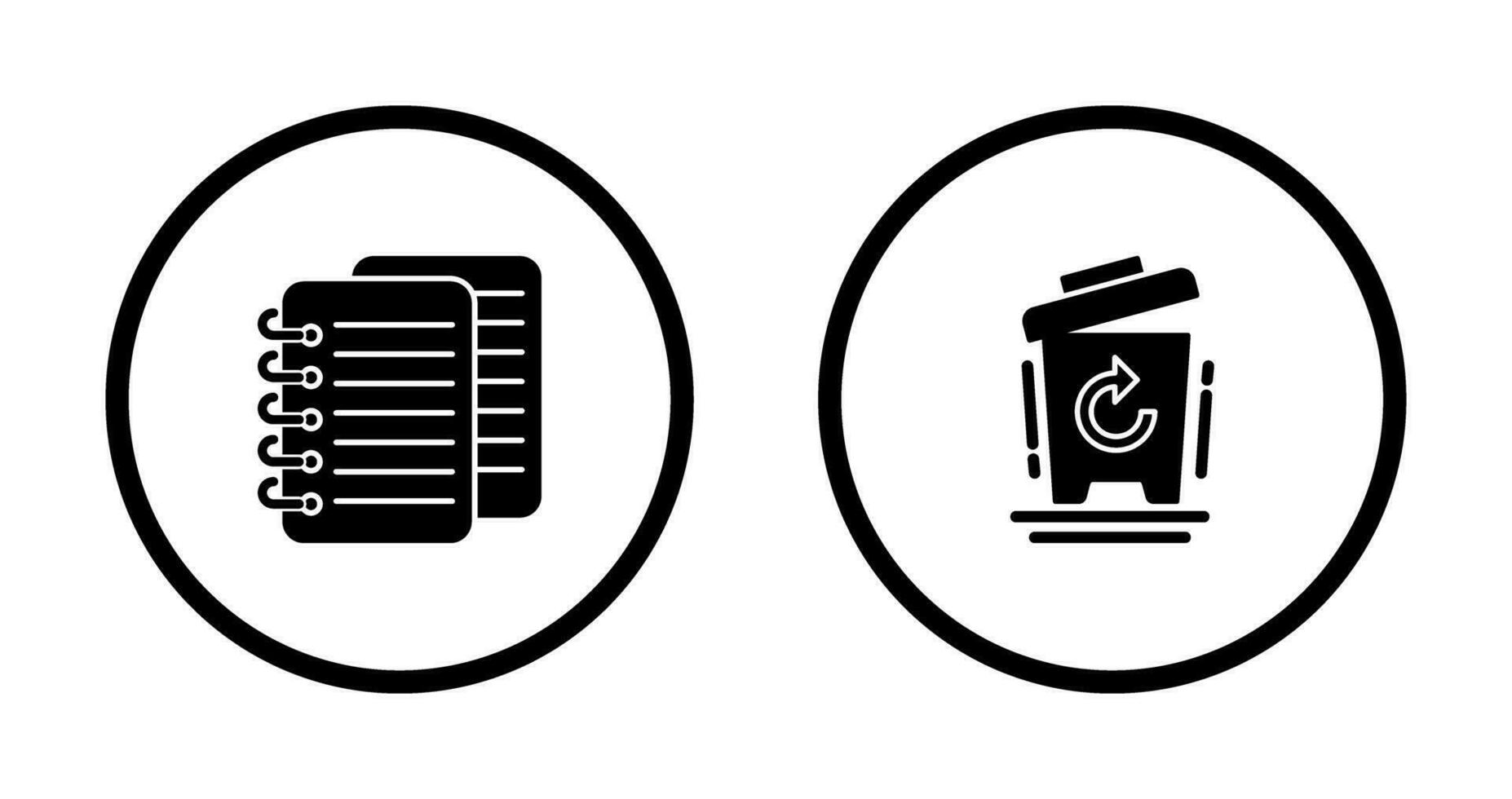 notes and bin Icon vector