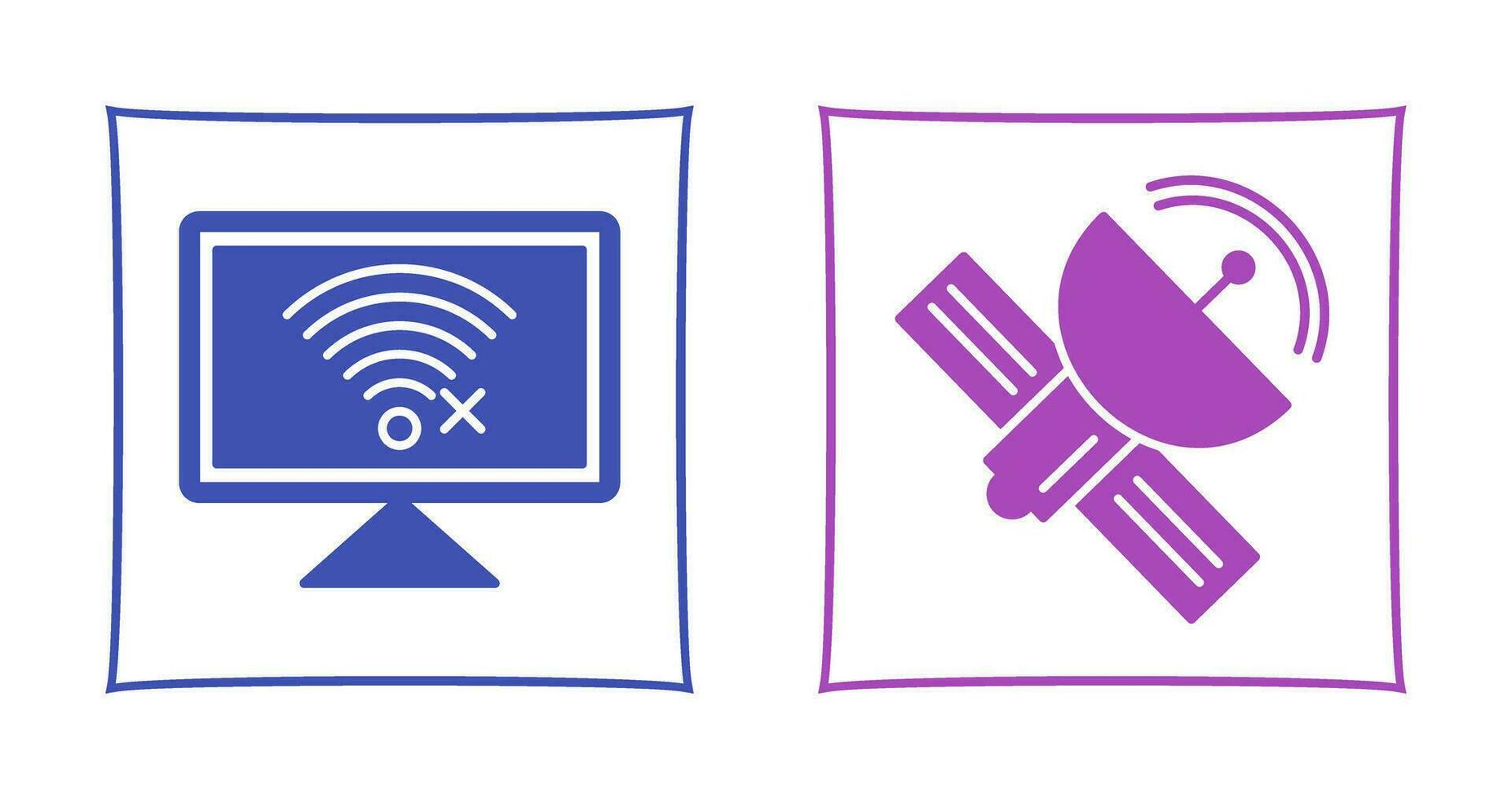 Disconnected Network and Satellite Icon vector