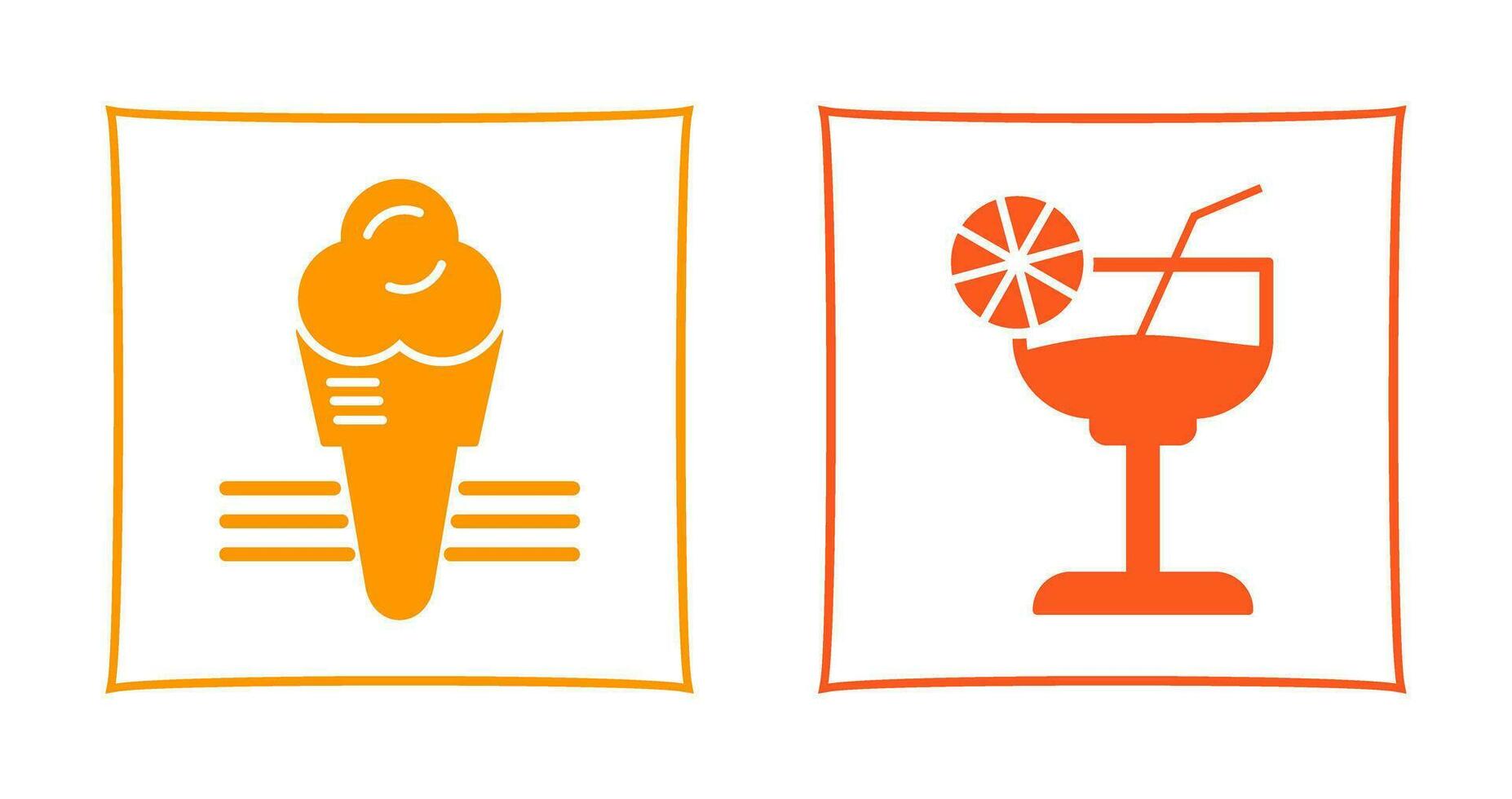 Ice Cream and Cocktail Icon vector