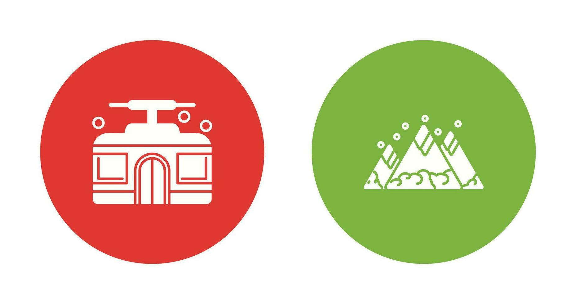 Mountain and Cable Car Icon vector