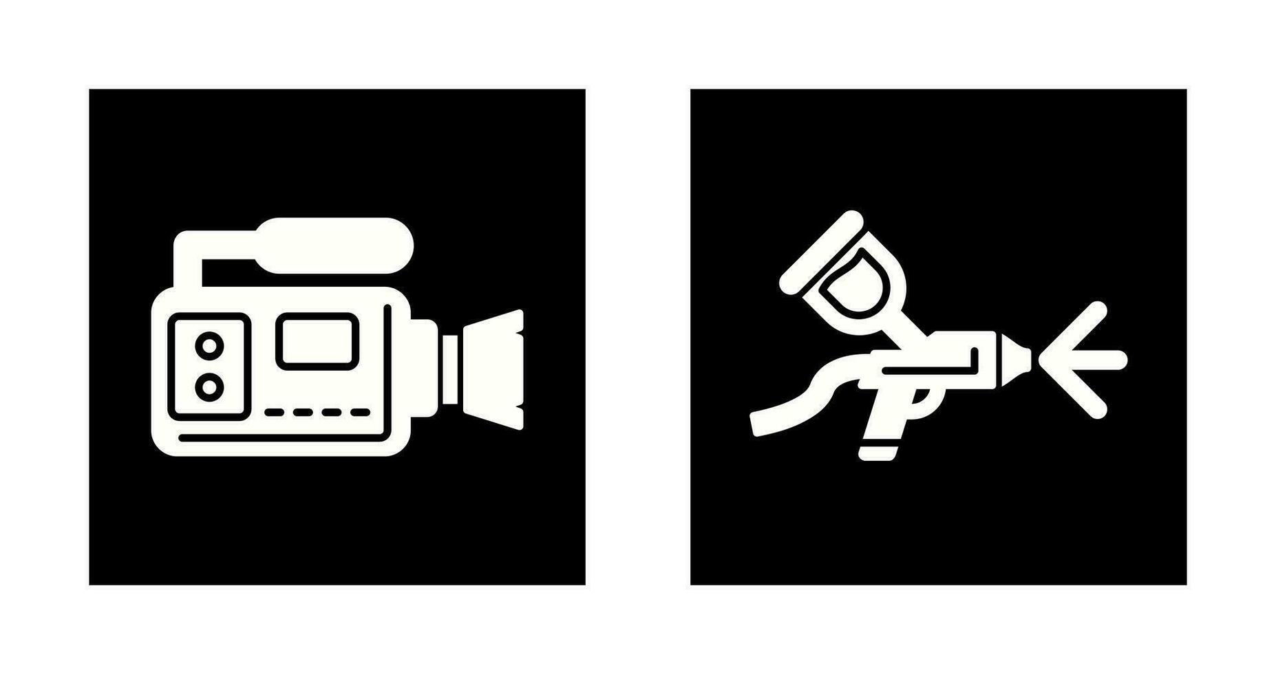 Airbrush and Video Camera Icon vector