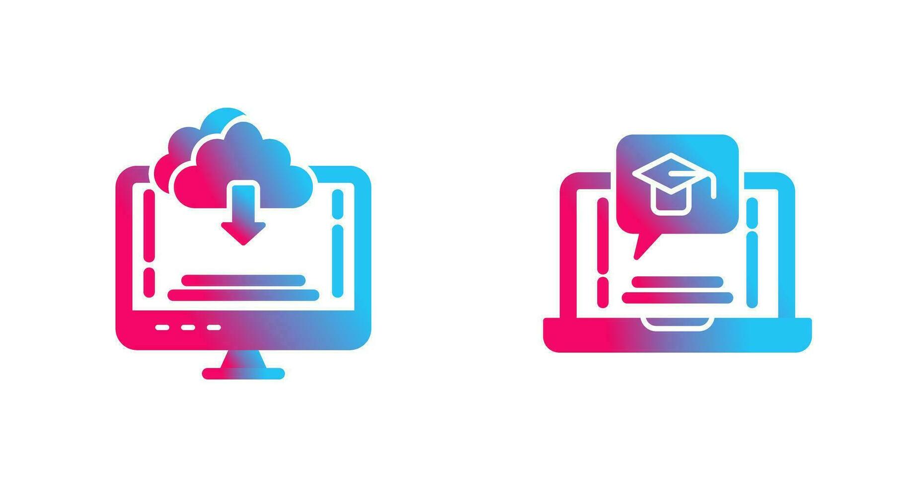 Download and E Learning Icon vector