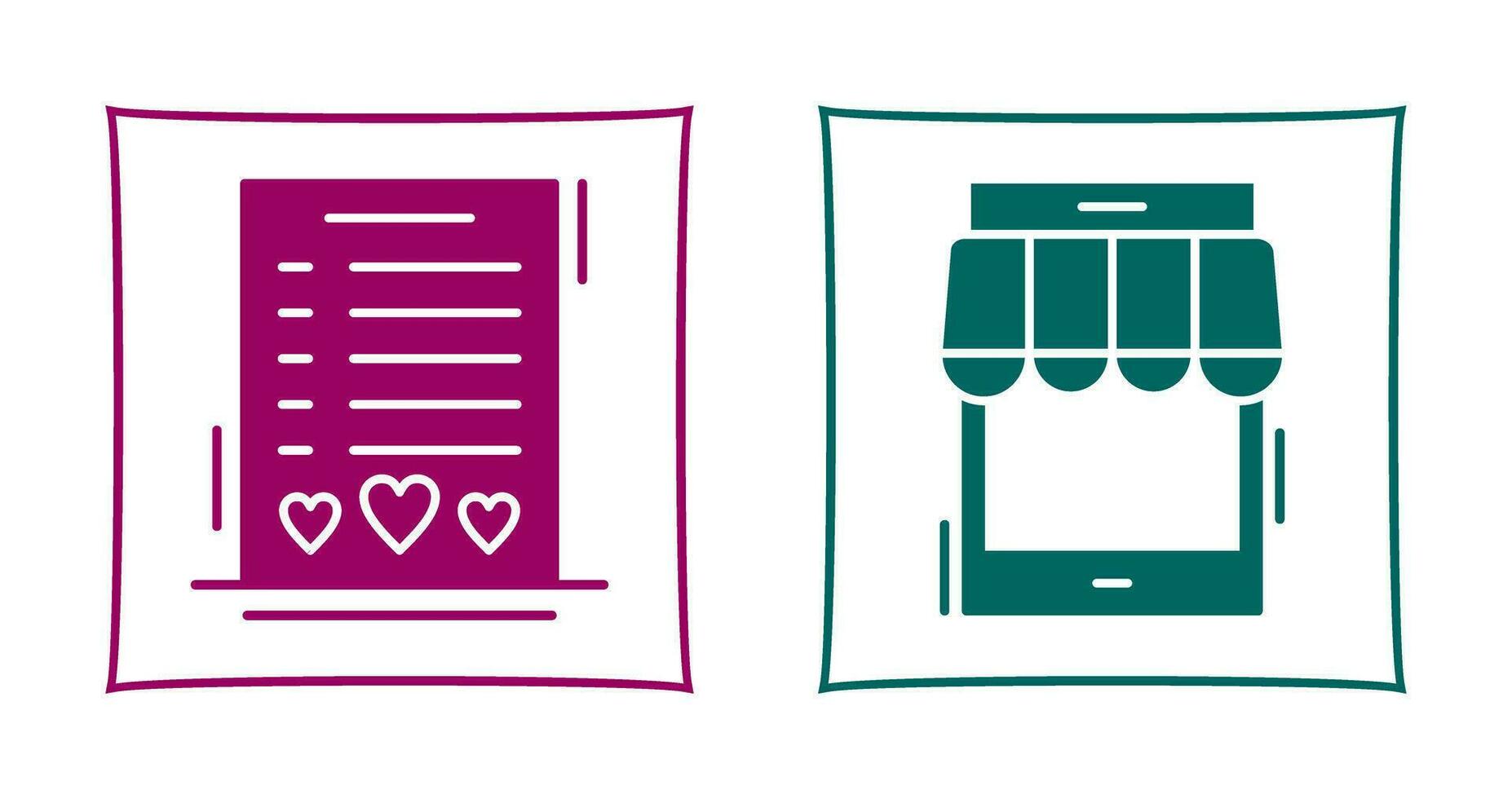 Wishlist and Online Shop Icon vector