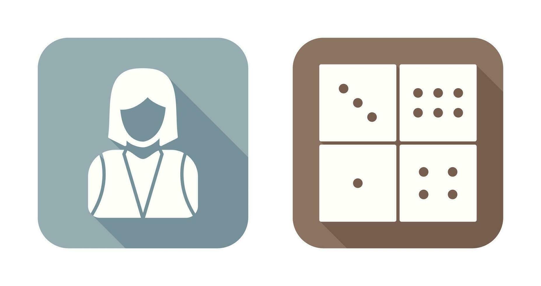 elegant lady and domino game Icon vector