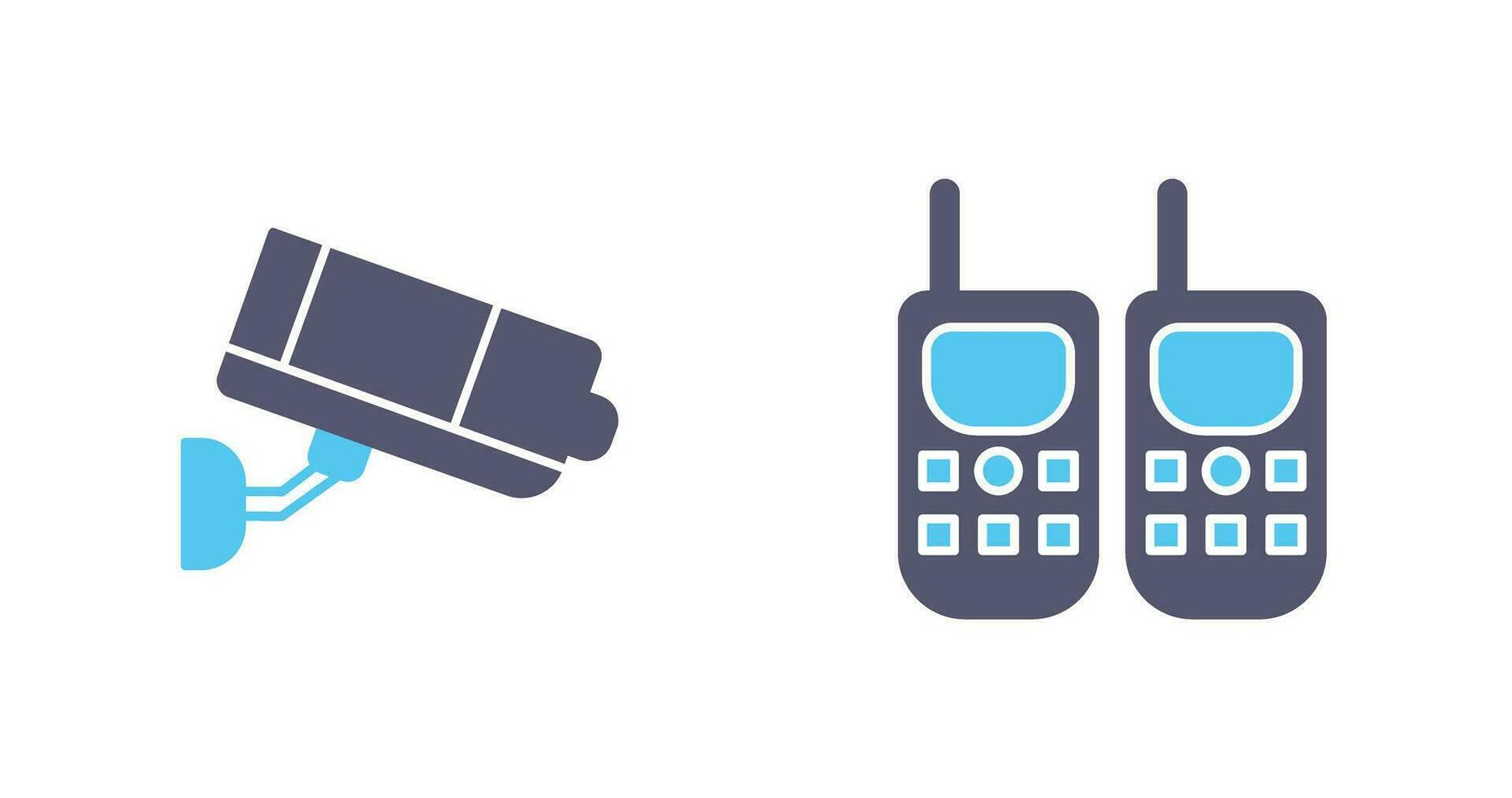 CCTV Camera and Walkie Talkie Icon vector