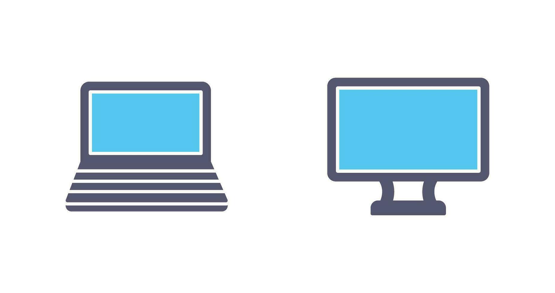 Laptop and Lcd  Icon vector