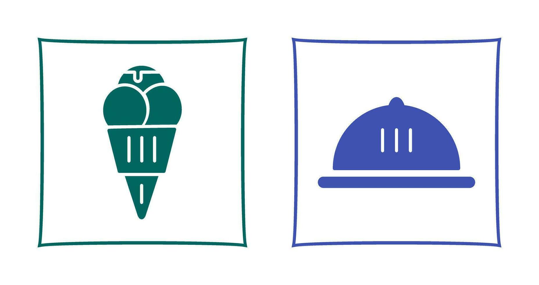 Ice cream and Dish Icon vector