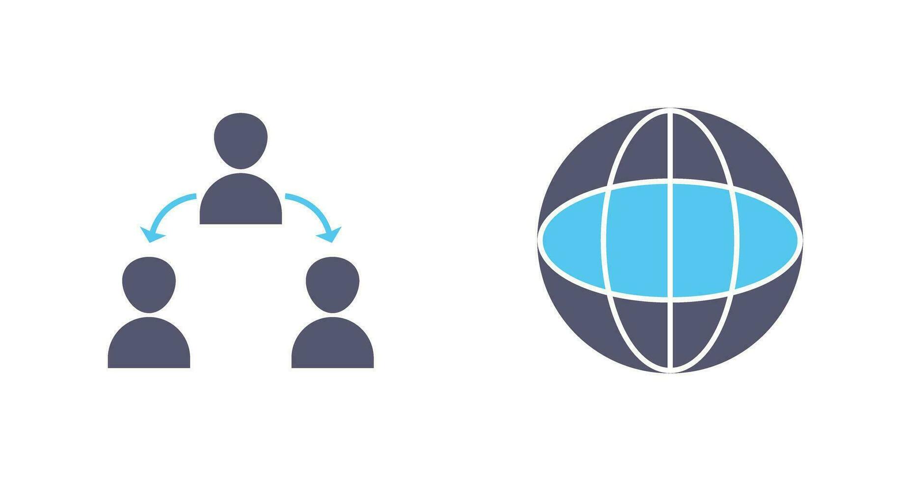 connected user and globe Icon vector