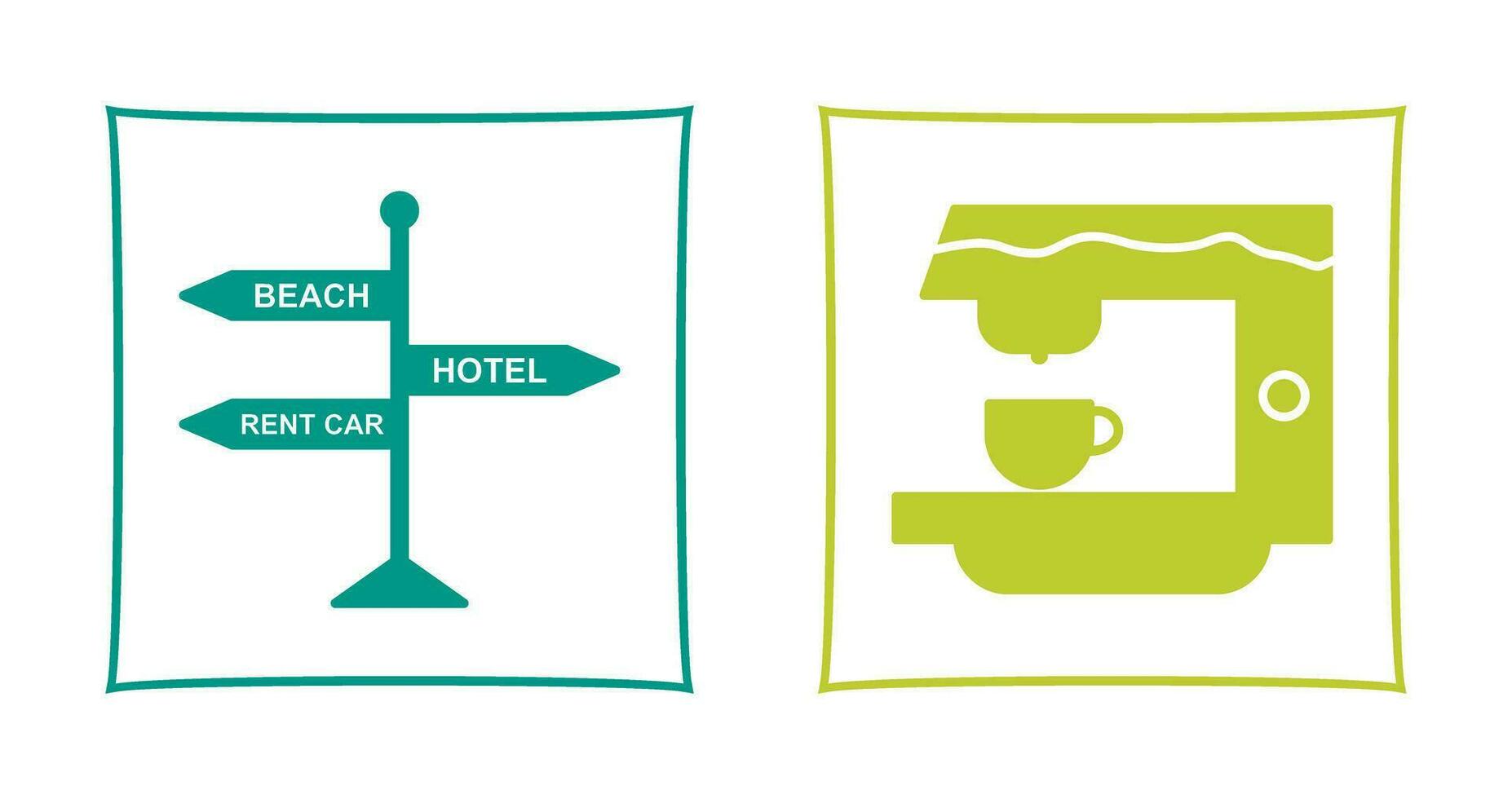 signboard and coffe machine Icon vector