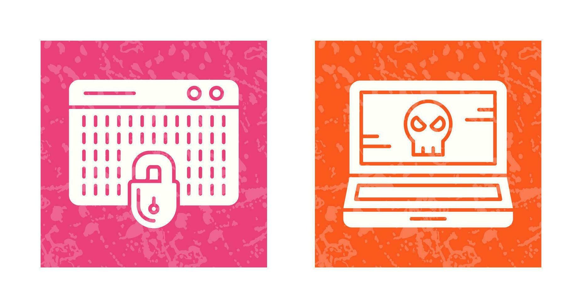 Hacking and Laptop Icon vector