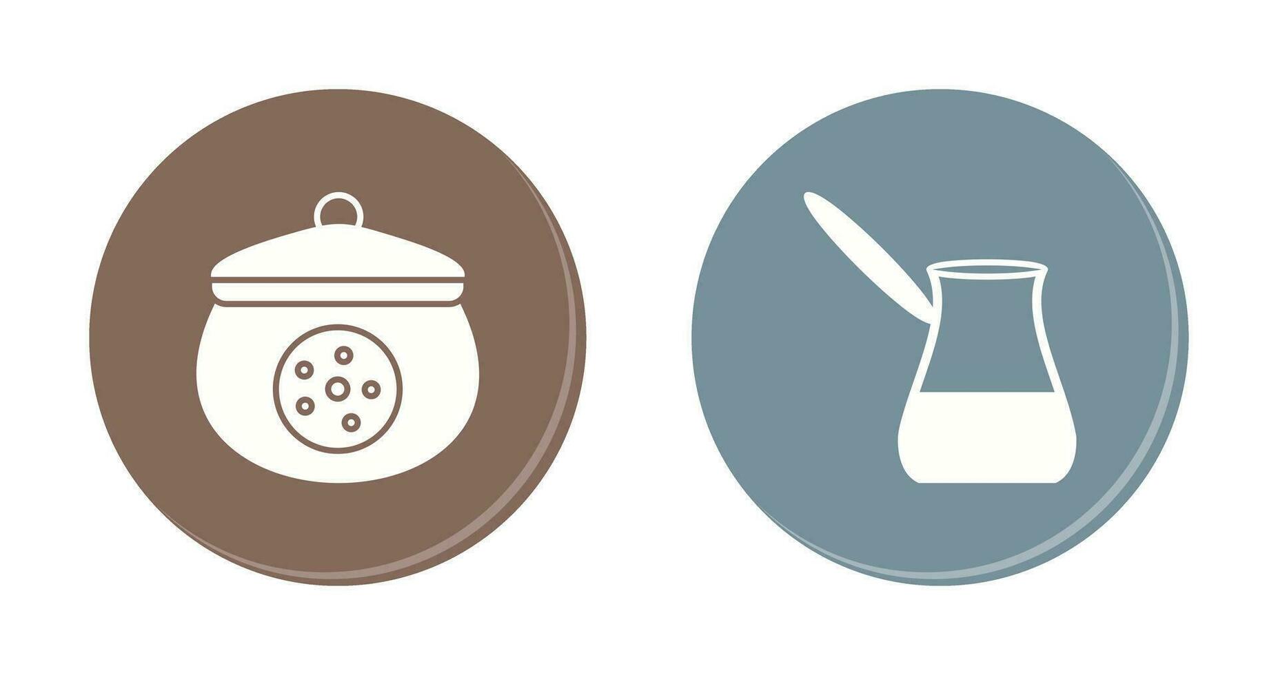 cookie jar and cezve Icon vector