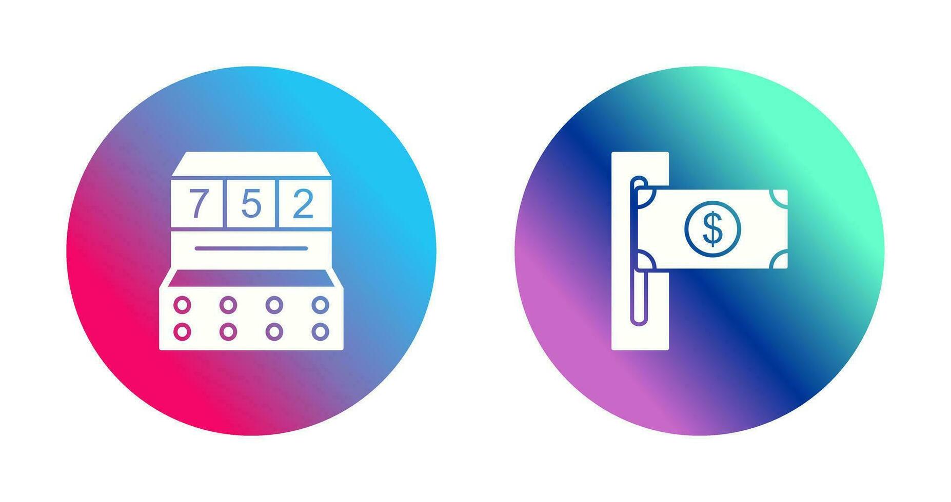 slot machine and slot of bills  Icon vector