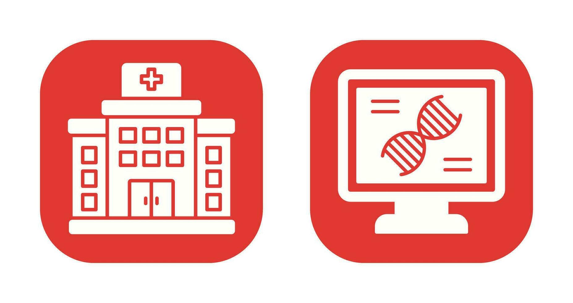 Dna and Hospital Icon vector