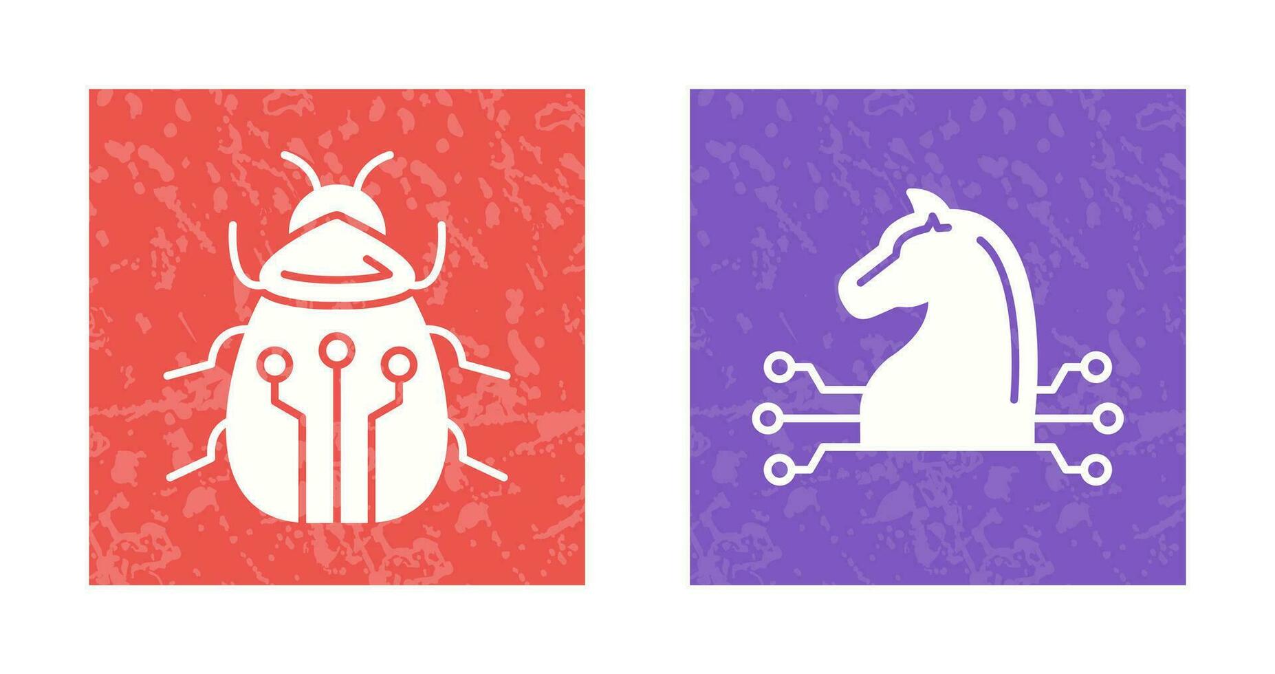 Bug and Trojan Icon vector