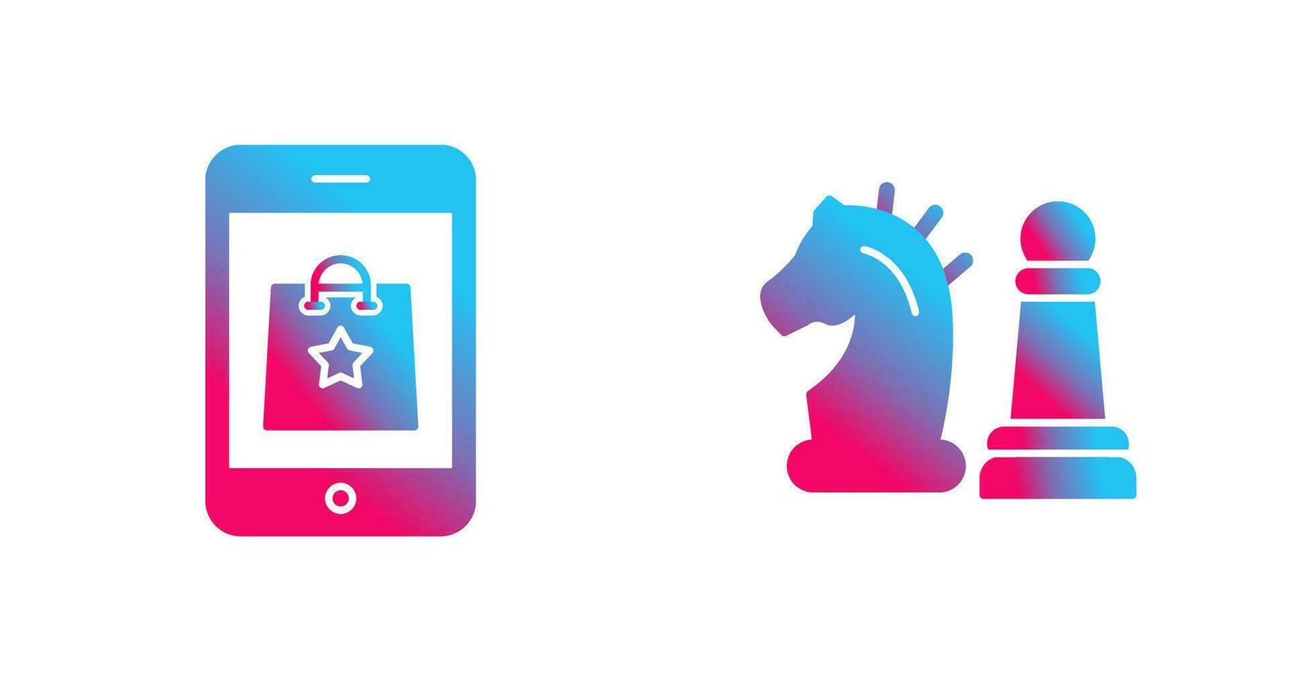 Online Shopping and Chess Piece Icon vector