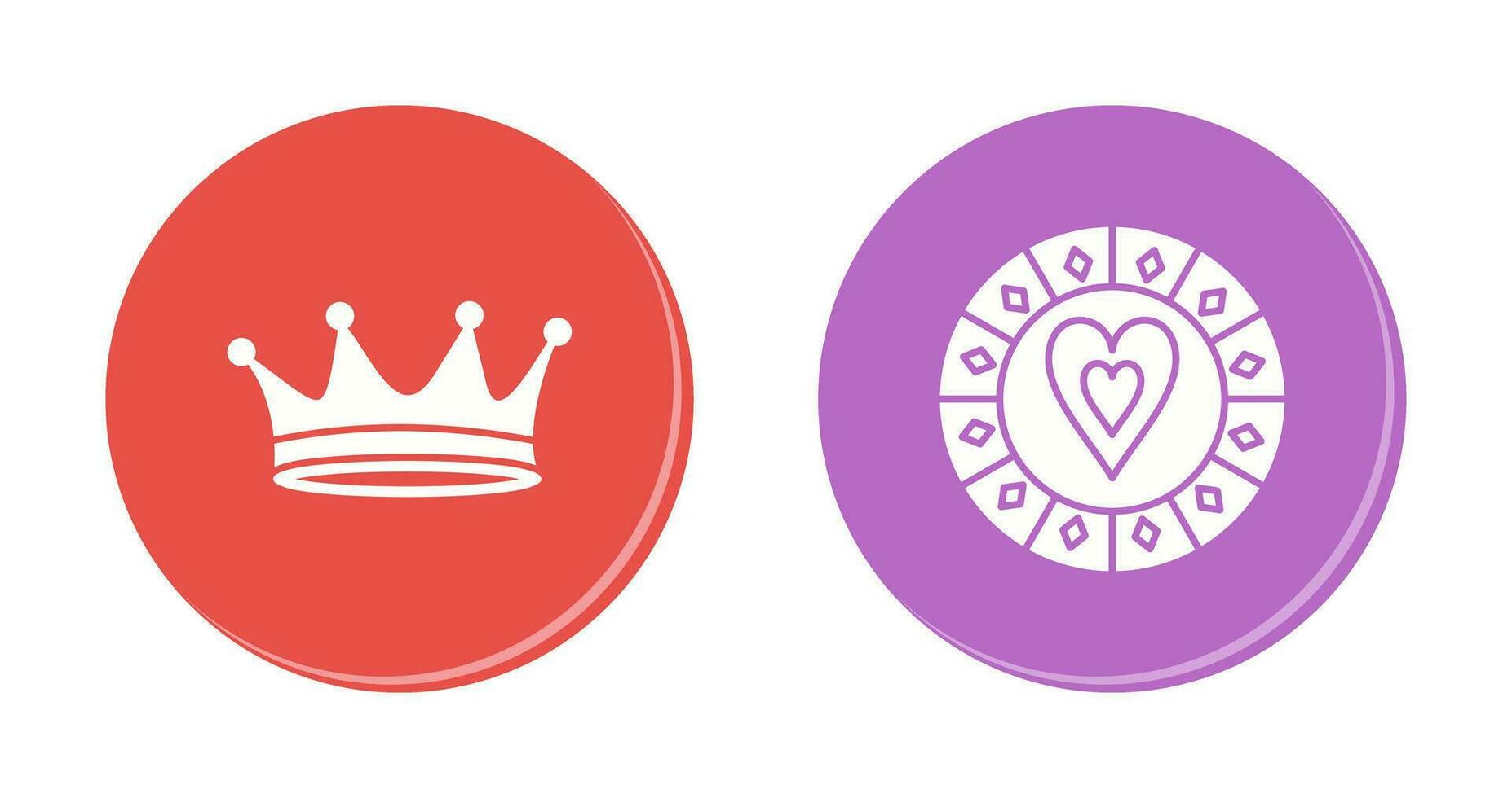 king crown and heart chip Icon vector