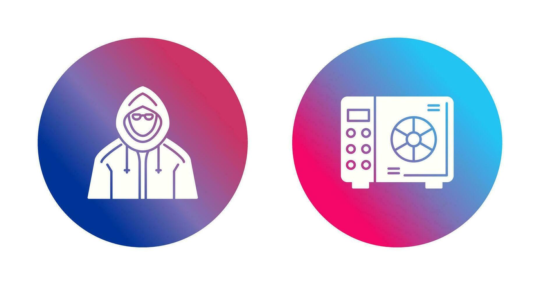 Safe Box and  Hacker Icon vector