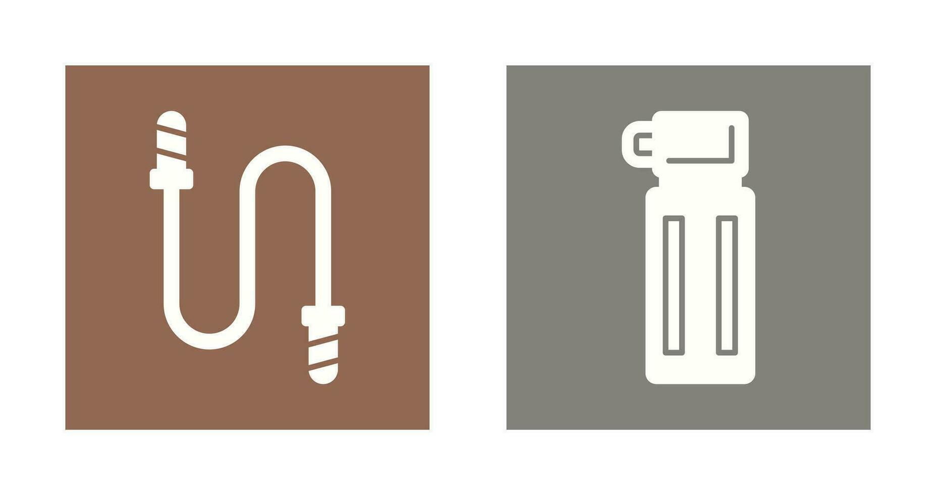 Jumping Rope and Thermos Icon vector