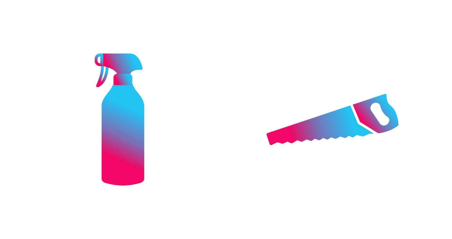 Spray bottle and Handsaw Icon vector